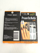 2-Pack Fright Night Press On Nails Claws Long 24 Pre-Glued Nails Black H... - $17.13