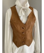 Women&#39;s Fitted Vtg Leather Saddle VEST  ARtisan Hand Made. XS. Western V... - $2,352.09 MXN
