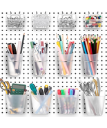 12 Pcs Pegboard Bins and Cups with Hooks and Loops Peg Assortment Organi... - $28.73