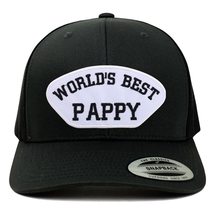 Trendy Apparel Shop World&#39;s Best Pappy Patch 6 Panel Retro Baseball Mesh Cap - B - £20.14 GBP