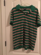 Polo Jeans Co. by Ralph Lauren Men&#39;s Red Striped Polo Shirt Size XL Green - $33.95