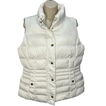 Lilly Pulitzer White Puffer Vest Size L Zip and Button Down Filled Pockets - £46.67 GBP