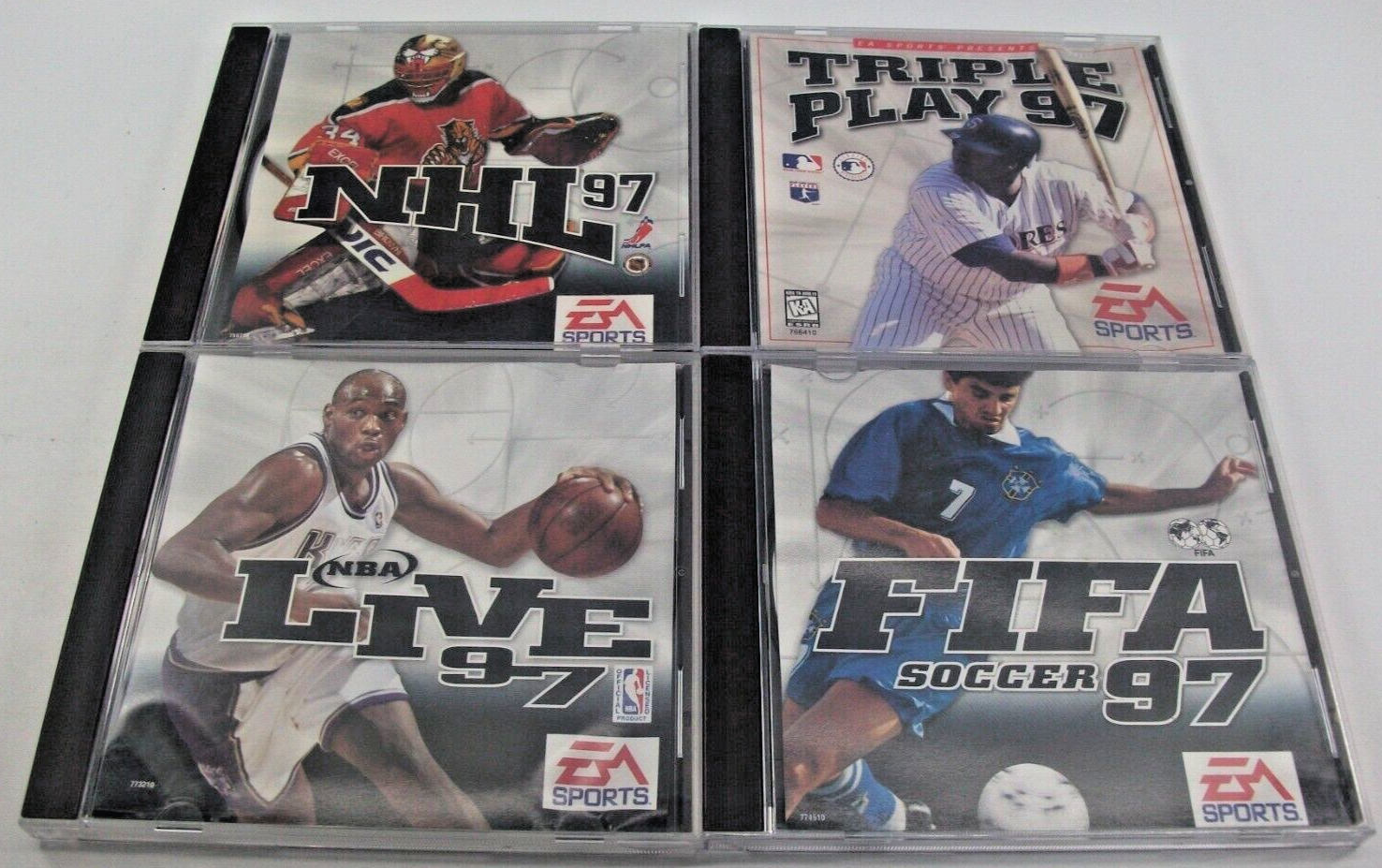 Primary image for 1997 EA Sports PC Game Lot NHL MLB Triple Play NBA Live FIFA Soccer VTG No Key
