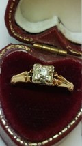 Art Deco&quot; K &amp;P&quot;Design  14kt yellow  Gold .15ct Solitaire  Diamond Filigr... - $1,485.00