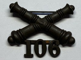 1902-1905, U.S Army Artillery Corps, BRONZE,106th Field Artillery, Collar Device - £27.15 GBP
