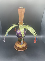 Ganz Bella Casa 16” Palm Tree Dangling Prism Spheres Multicolor Candle Holder - $74.49