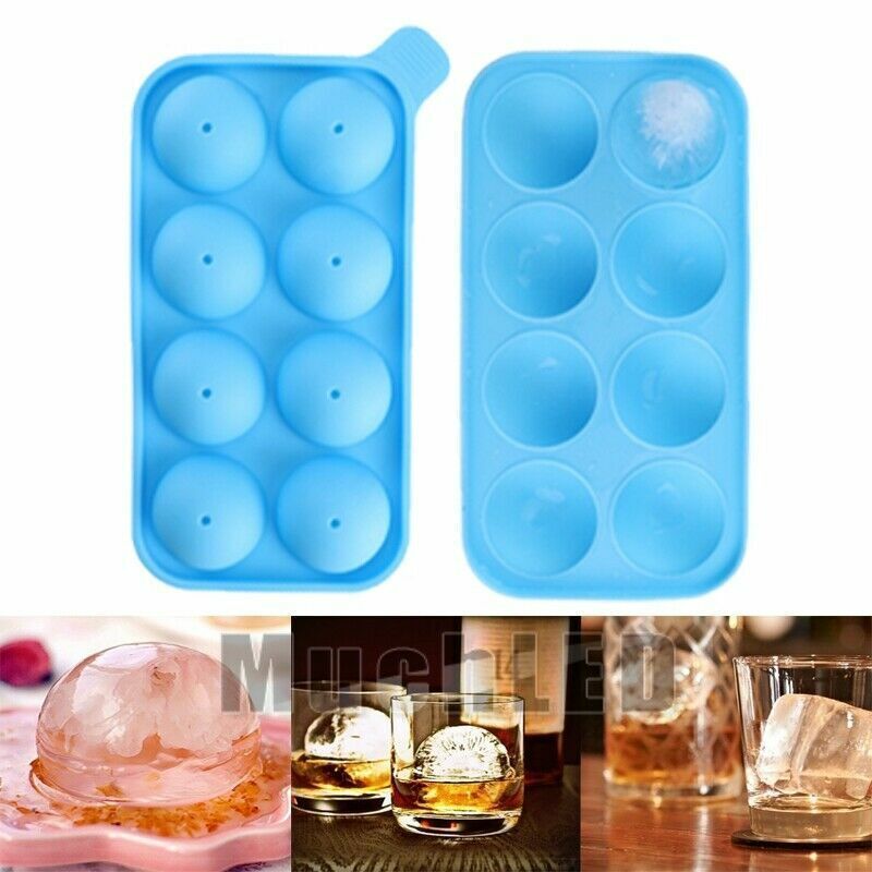 Primary image for Round Ice Balls Maker Tray 8 Large Sphere Molds Bar Cube Whiskey Cocktails Usa