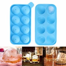 Round Ice Balls Maker Tray 8 Large Sphere Molds Bar Cube Whiskey Cocktails Usa - £14.42 GBP