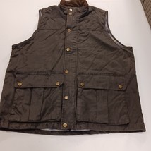 Mountain & Isles Men's 2XL Brown Waxed Canvas Vest Flannel Lined Full Zip Pocket image 11