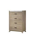 Rustic Faux Stone Top Bedside Cabinet Chest - Natural Brown - $14,607.74 MXN