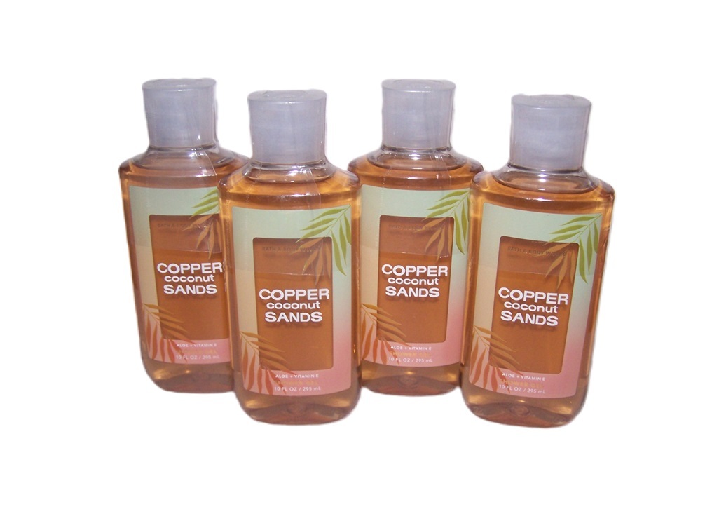 Primary image for Bath and Body Works Copper Coconut Sands Shower Gel  10 oz Lot of 4 New