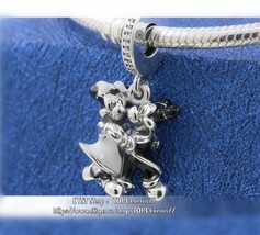 2018 Release S925 Silver Disney Parks Mickey and Minnie Mouse Dangle Charm  - £13.84 GBP