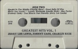 Greatest Hits Vol. 1 - Jerry Lee Lewis, Johnny Cash, Charlie Rich - Cassette - £3.98 GBP