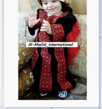 Wedding Party Kid Ramadan Kaftan Red &amp;Black Dubai Special Girls Dress Mo... - £48.17 GBP