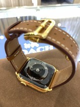 Brown Leather Band 44mm 24k Gold Plated Deplo Buckle Fits Any Series App... - $222.47