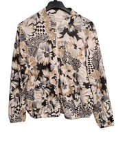 Alfred Dunner Classics Womens XL Floral Print Jacket Lightweight Full Zi... - $18.32