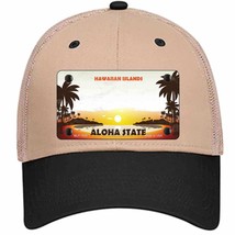 Hawaiian Islands Hawaii Blank State Novelty Khaki Mesh License Plate Hat - £23.14 GBP