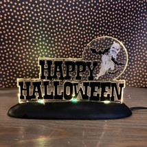 *READ* Dept 56 HAPPY HALLOWEEN LIT SIGN 4025407 Color Changing DEPARTMENT - £21.89 GBP