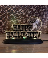 *READ* Dept 56 HAPPY HALLOWEEN LIT SIGN 4025407 Color Changing DEPARTMENT - $38.01 CAD