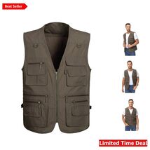 Lightweight Men's Fishing Vest with 14 Pockets - Perfect for Summer Adve... - $62.32