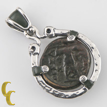 Griechische Münze IN Silber Blende Mit Rubin Cabochon Anhänger AR-1009 - £224.89 GBP