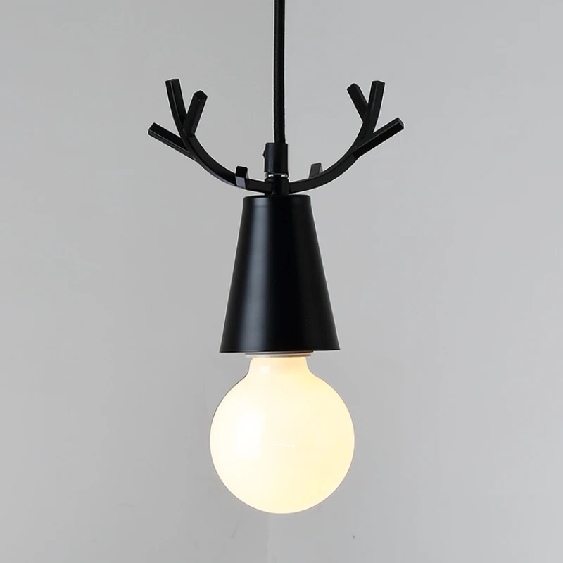 Northern Europe  Horn LED Pendant Lamp  Art E27 Chandelier  Creative room Study  - £141.50 GBP