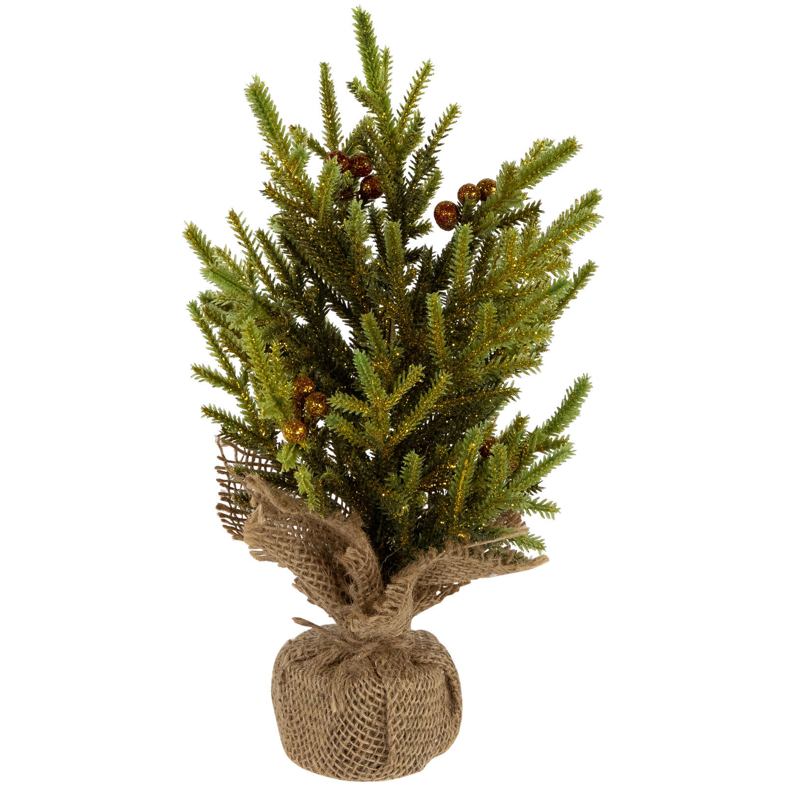 US Seller Mini Pine Berries Artificial Christmas Tree Burlap Base 12&quot; Un... - $32.98