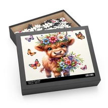 Personalised/Non-Personalised Puzzle, Highland Cow, awd-447,(120, 252, 500-Piece - £19.94 GBP+