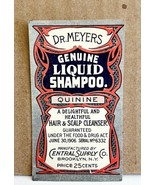 Central Supply Co Antique Label 1910s Dr Meyer&#39;s Liquid Shampoo Quinine ... - $21.98