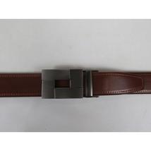 Men VALENTINI Leather Track Belt Adjustable Removable Buckle V522 Amber image 3
