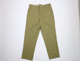 Vintage 60s Streetwear Mens 32x28 Flat Front Straight Leg Pants Light Green USA - £47.44 GBP