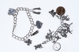 7&quot; vintage sterling charm bracelet with extra charms - £108.55 GBP