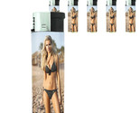 French Pin Up Girls D2 Lighters Set of 5 Electronic Refillable Butane  - $15.79