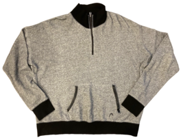 head pullover jacket womens large gray activewear 1/4 zip sweatshirt han... - £10.18 GBP