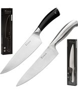 Chefs 8 Inch Chef Knife Set - Bonus 8&quot; Silver Chef Knife - Super Sharp H... - £17.14 GBP