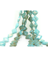 Blue Howlite Beads Loose Diamond Shape 15mm Four 15 inch Strand Lot Boho - $23.07 CAD