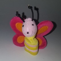 Pappa Geppetto Butterfly Plush FINGER PUPPET Small 3&quot; Manhattan Toy Pink... - £7.25 GBP