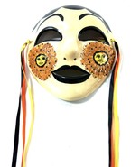Vintage Mardi Gras Mask Patti’s Ceramic Creations New Orleans Sunflowers - $11.23