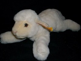 12&quot; White Creme Steiff Lamb Boeky 082481 Stuffed Animal Plush Toy Gold Tag Ear - £59.99 GBP