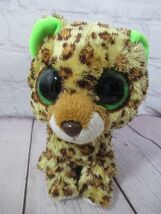 Ty Beanie Boos Speckles the Leopard 6" solid green eyes purple tush tag ... - $10.39