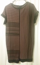 Nine West - Purple &amp; Black Sweater Dress Short Sleeve Stripe Size S B3/ - £14.01 GBP