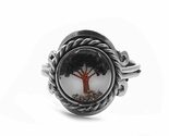 Mia Jewel Shop Tree of Life Mini Round Acrylic Chip Stone Inlay Silver M... - $18.80