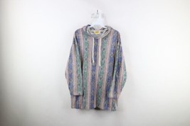 Vintage 90s Streetwear Womens Large Faded Rainbow Fiesta Hoodie T-Shirt USA - £47.44 GBP