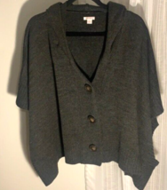Xhilaration PONCHO-SYLE Sweater w/ Buttons &amp; Hood Size L - £9.50 GBP