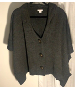 XHILARATION PONCHO-SYLE SWEATER w/ buttons &amp; hood Size L - $16.17 CAD