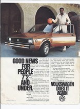 1979 Volkswagen Rabbit Print Ad Automobile Car Wilt Chamberlain 8.5&quot; x 11&quot; - $20.06