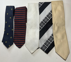 Men&#39;s Dress Ties Neckties Lot of 5 Various Colors and Designs - £5.53 GBP