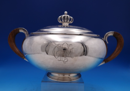 Axel Salomonsen Danish .925 Silver Tureen with Cover Wood 3-D Rings (#7406) - £2,188.60 GBP
