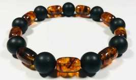 Natural Baltic Amber Bracelet amber jewelry gem bracelet unisex pressed - $42.57