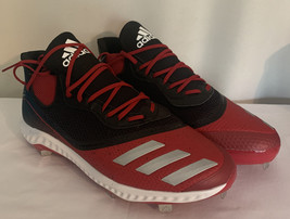 Size 16 US Men's ADIDAS Icon V Bounce Baseball Cleats Red & Black NEW - $34.65